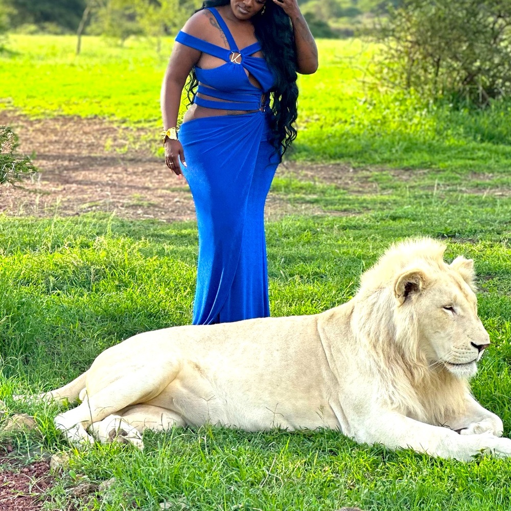 KHANUMS ROYAL BLUE MAXI DRESS